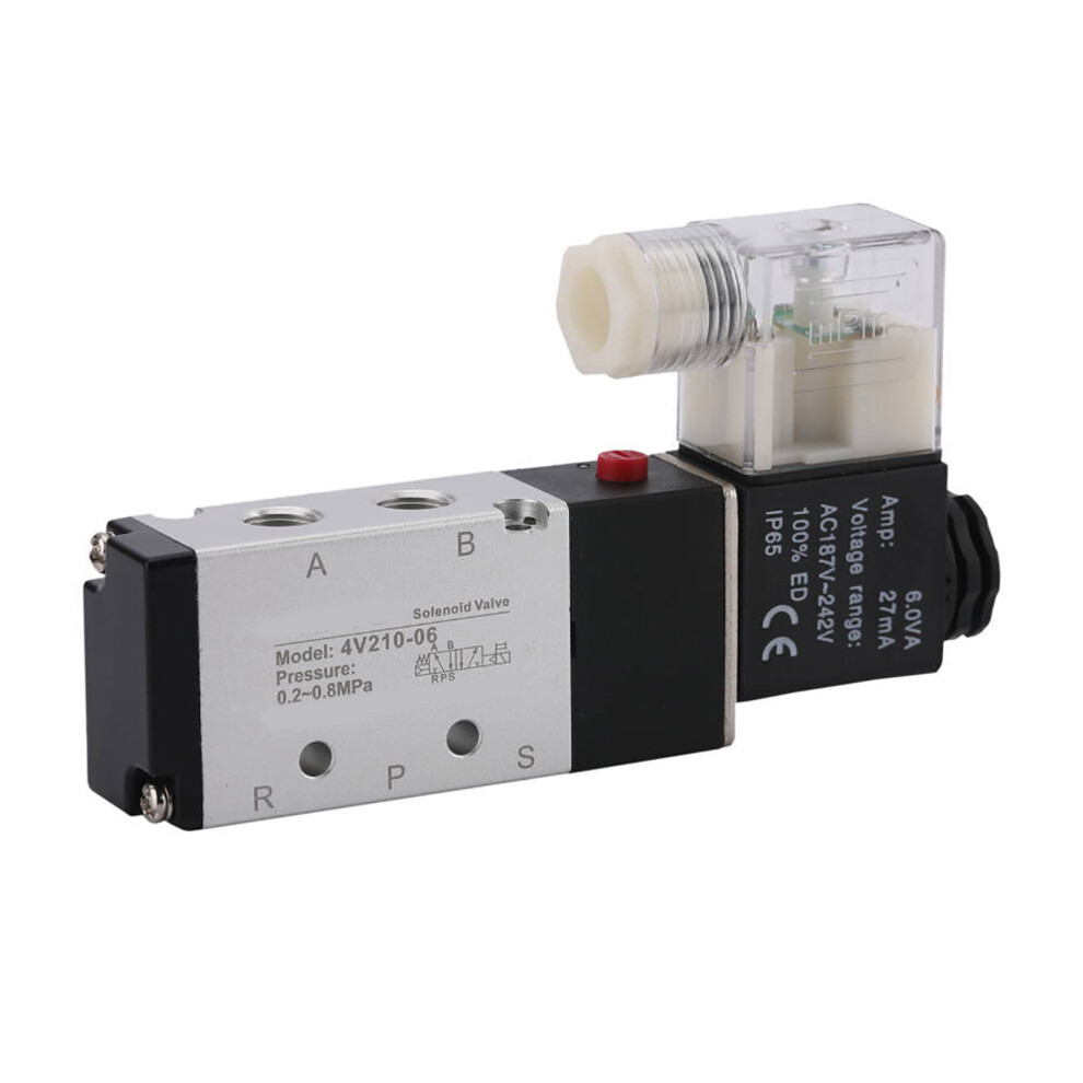 2 Position 5-Way Aluminium Pneumatic Solenoid Valve Ac220v 4V210 06 8791355076179