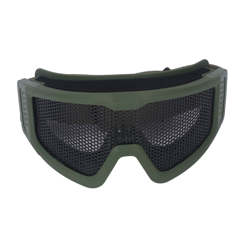 Breathable Shock-Resistant Iron Mesh Safety Goggles For Military & Outdoor Fans, Green 9481355084395