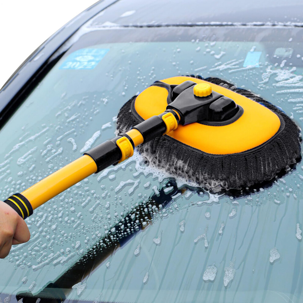 Car Cleaning Brush Telescopic Rotating Car Mop With Extendable Handle For Cars Rvs Buses Trucks Black 9354506532987