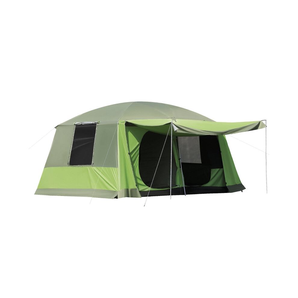 Two-Room Tunnel Tent Camping Shelter with Porch Lamp Hook Foldable Carry Bag - Waterproof Breathable Material Easy Assembly-image-OPC-PMFQGSG-NEW