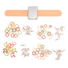 (Orange) Magnetic Pin Holder Wristband Sewing Pincushion 4 Set Orange