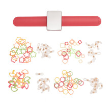 (Red) Magnetic Pin Holder Wristband Sewing Pincushion 4 Set Orange