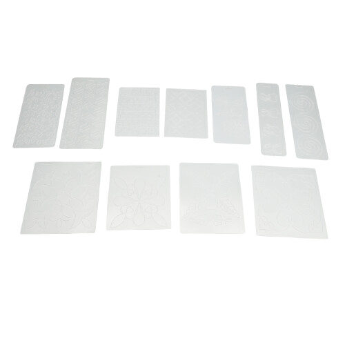 11Pcs Crimping Template Quilting Patchwork Kit Embroidery Sewing Tool
