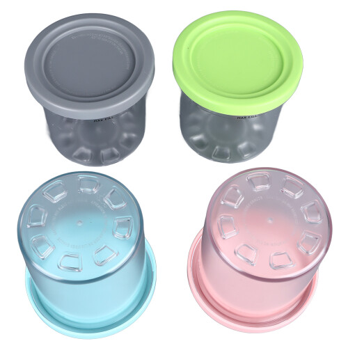 4Pcs Ice Cream Pints Containers Lids Large Capacity Round Storage 1