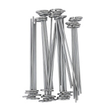 (152mm / 6.0in) 30pcs Circle Top Landscape Pins 152mm Galvanized Steel G Shape