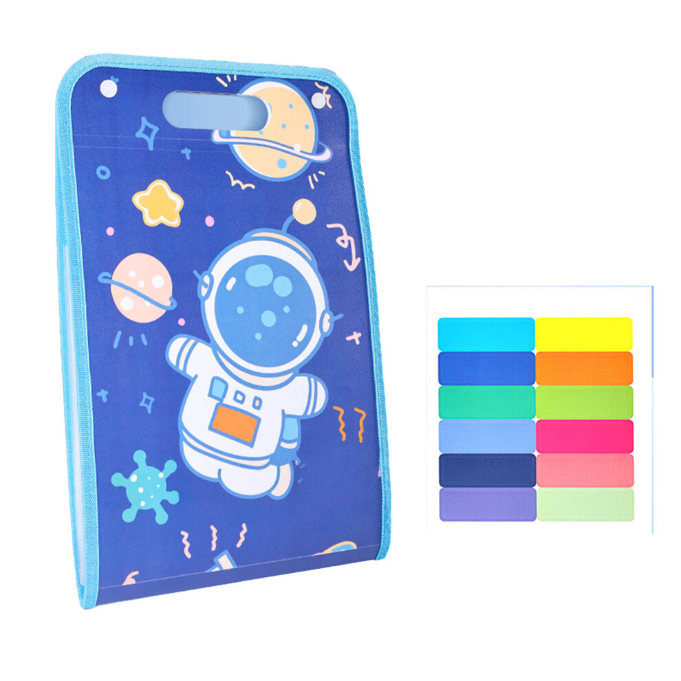 (Dark Blue) Multi Layer Waterproof Plastic A4 File Folder Organ Bag Dark Blue-image-OPC-PMFQJ8C-NEW