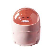 (Pink) Mini Desktop Trash Can Swing Lid Dinosaur Garbage Bin Plastic