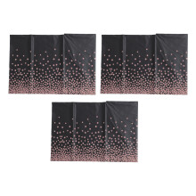 (Black) 3pcs Waterproof Reusable Plastic Tablecloth Rectangle Dot White