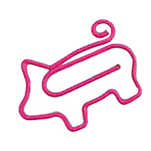 Pig Shape Paper Clip Bookmark Cartoon Metal Office School Supply