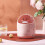 (Pink) Mini Desktop Trash Can Swing Lid Dinosaur Garbage Bin Plastic 2