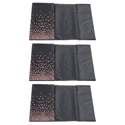 (Black) 3pcs Waterproof Reusable Plastic Tablecloth Rectangle Dot White 2