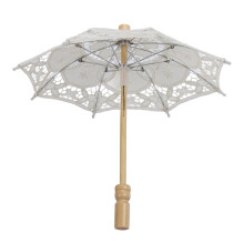 (Beige) Lace Wedding Umbrella Bridal Decorative Photography Prop White