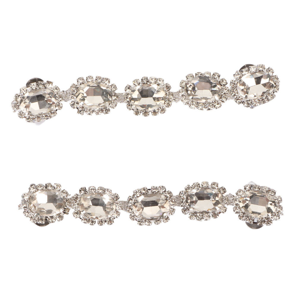 2pcs Shiny Rhinestone Shoe Clips Decorative Buckle for Wedding Party