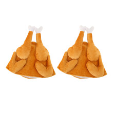 2PCS Roasted Turkey Hat Thanksgiving Plush Halloween Costume