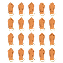 (Claybank Gold D Ring) 20pcs Rhombus Genuine Leather Zipper Pull D Ring Gold
