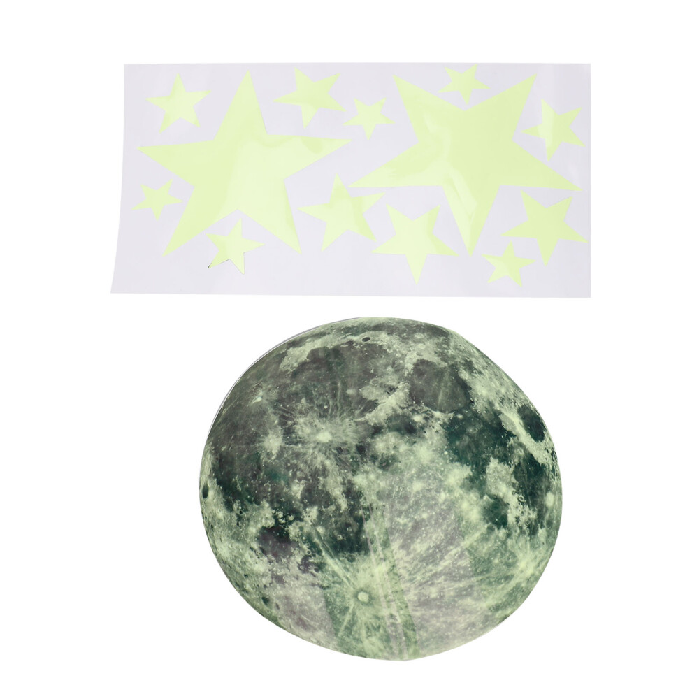 Moon Stars Wall Stickers Pvc Glow Self Adhesive For Children Room Dark
