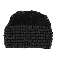 (Black) Soft Lace Bonnet Elastic Cotton Breathable Women Beanie Daily Use