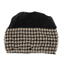 (Beige) Soft Lace Bonnet Elastic Cotton Breathable Women Beanie Daily Use