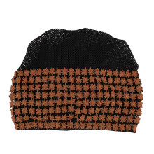 (Coffee) Soft Lace Bonnet Elastic Cotton Breathable Women Beanie Daily Use
