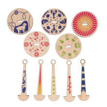 5 Set Wrist Yarn Holder Wooden Portable Spinner for Travel