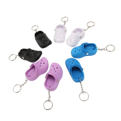 8Pcs Soft Silicone Keychain Assorted Colors Simple Stylish 2
