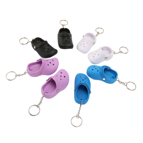 8Pcs Soft Silicone Keychain Assorted Colors Simple Stylish 1