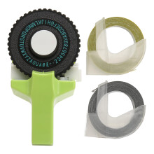 Embossing Label Maker Green Ergonomic Portable with Ribbons