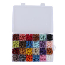 (Type 2) Sealing Wax Beads 24 Colors Octagonal Craft with Storage Box