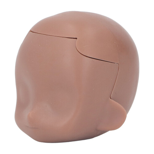 (Coffee) Blank Doll Head 1/12 Ball Jointed DIY Makeup Removable Plastic 2