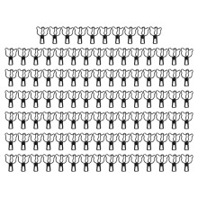 (Black) 100Pcs Cute Bear Hollow Metal Binder Clips Black