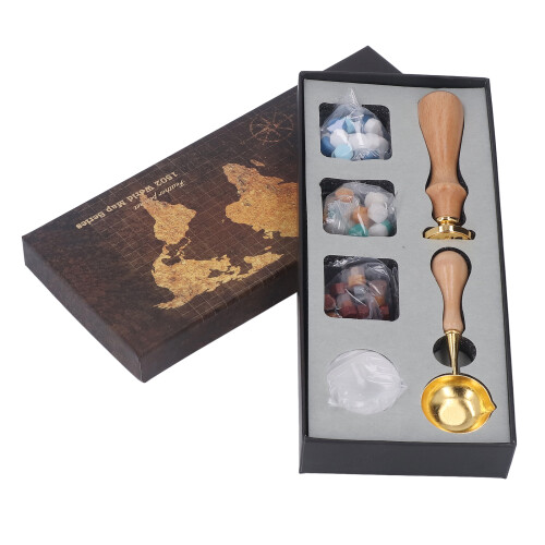 Wax Stamp Kit Clear Pattern Anti Rust Retro Sealing Wax for DIY 1