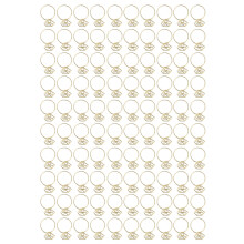 (Gold) 100Pcs Ring Style Anti Slip Metal Paper Clips for Office School