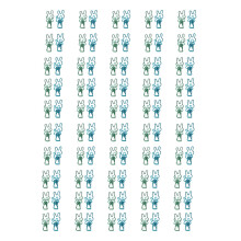 100 Pcs Cartoon Rabbit Binder Clips Blue Green Paper Clamps