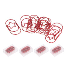 (Red) 40Pcs Star Paperclips Rustproof Coating Multi Purpose Cute Gold