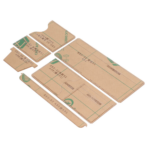 6PCS Acrylic Template DIY Wallet Pattern Handmade Mold Card Bag 1