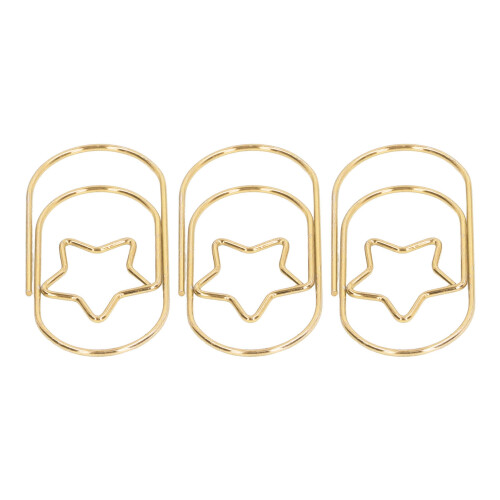 (Gold) 40Pcs Star Paperclips Rustproof Coating Multi Purpose Cute Gold 1