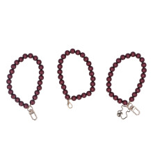 (Dark Wine Red) 3Pcs 12mm Beaded Phone Charm Resin Pearl Lanyard Sakura Pink