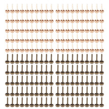 200pcs Mini Brads 8mm Round Head Light Gold Bronze Brass Fasteners