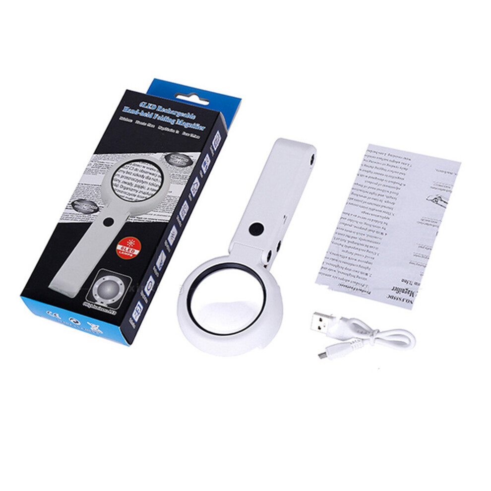 Handheld Magnifying Glass 7x Magnification with 6 LED Lights
