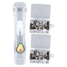 (Avocado Style and 2 Boxes of Clips) Paper Clam Handheld Dispenser Plastic Strawberry 2 Boxes
