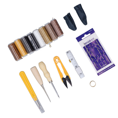 Leather Tools Wax Threads Needles Awl Yarn Scissors 2