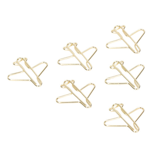 100pcs Paper Clips Anti Rust Gold Airplane Shaped 1