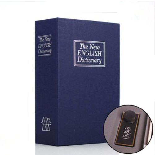 (Blue Medium Size) Diversion Book Safe Medium Size Thickened Wall Lock Brown