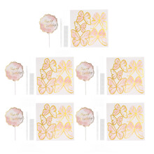 5 Packs 3D Butterflies Cupcake Topper Gold Pink Anti Deformation