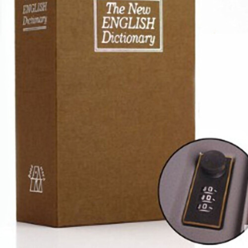 (Brown Medium Size) Diversion Book Safe Medium Size Thickened Wall Lock Brown 2