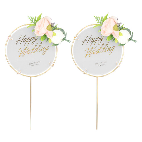 Wedding Cake Toppers Round Exquisite Safe Cake Inserts 1