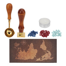 Wax Stamp Kit European Map Retro Seals Multiple Colour Fire Paint