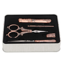 Embroidery Scissors Kit Red Retro Stainless Steel DIY Sewing Set