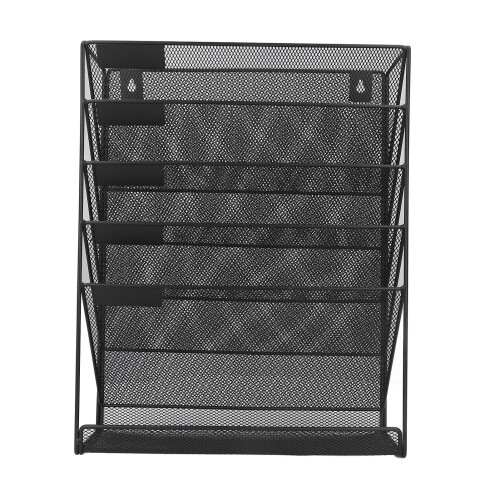 Wall File Organizer 5 Pockets Durable Metal Wall Mount Holder 2