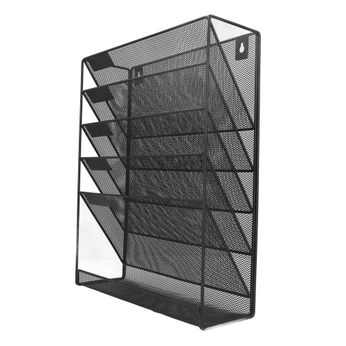 Wall File Organizer 5 Pockets Durable Metal Wall Mount Holder 1